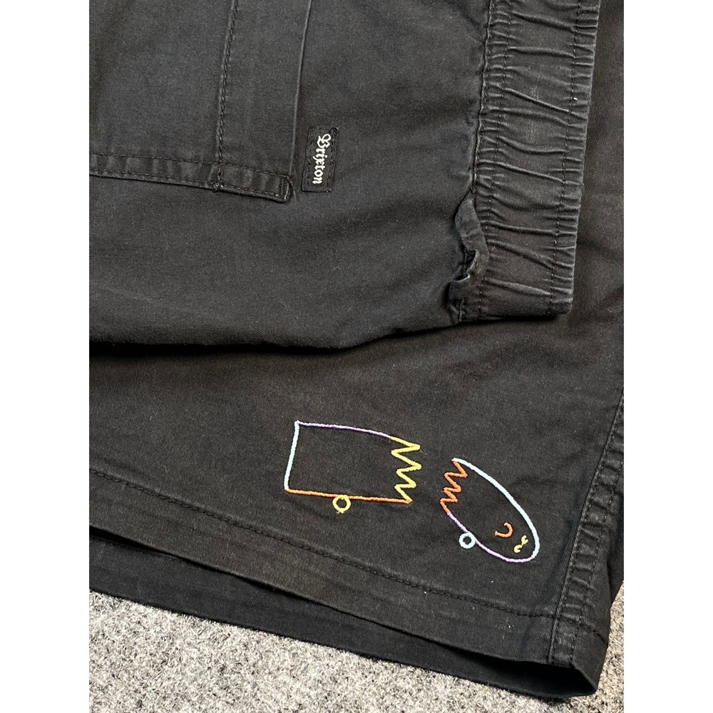 Brixton Steady‎ Drawstring Shorts Visual Relay Lucas Beaufort Black S